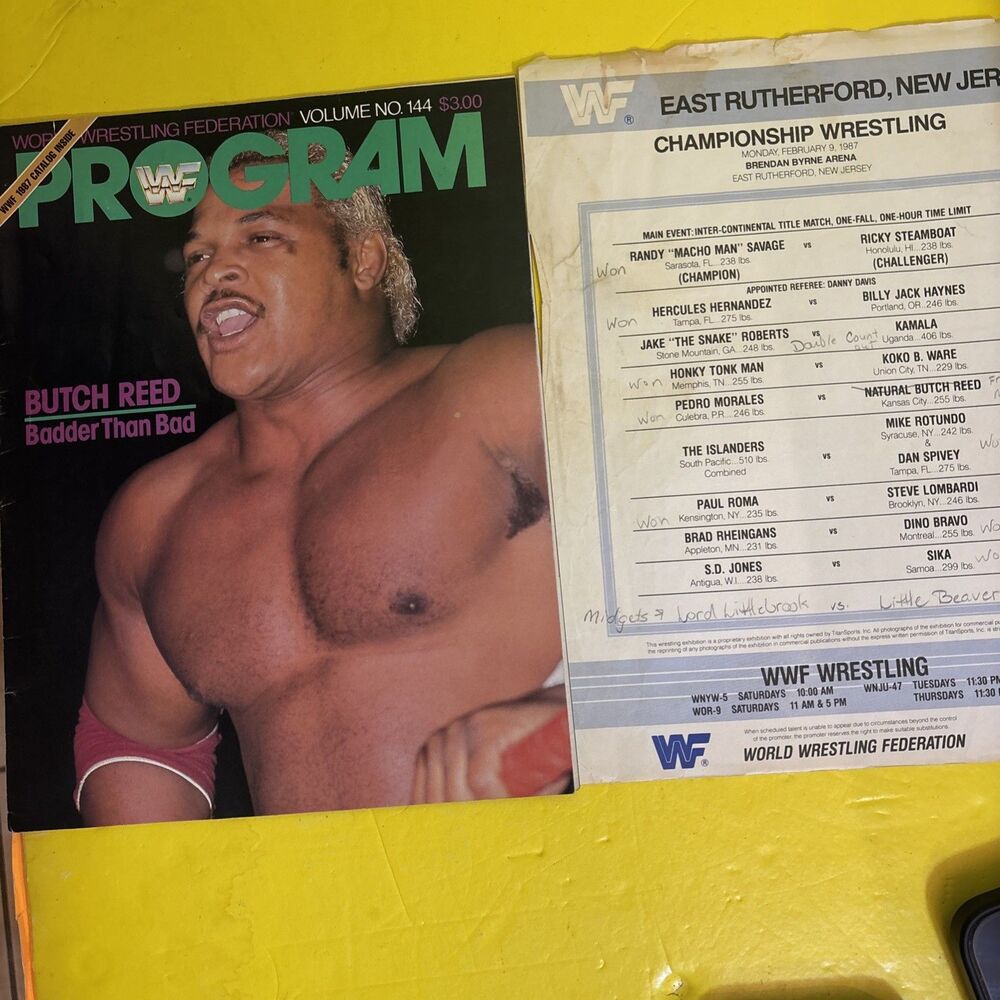 WWF Program/Lineup Sheet Milwaukee Mecca Auditorium 12/14/1986 WWE